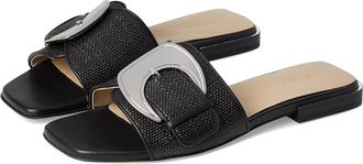 Naturalizer 27 Edit Naomi2 Slides Womens Sandals Black Straw Fabric : 7 M (B), Synthetic