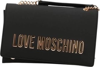 Love Moschino Logo Rits Crossbody Tas - Dames - Schoudertassen - Zwart - ONE Size - Leer - Tassen