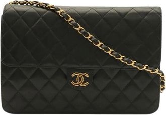 Chanel Pre-owned Matelasse Lambskin Shoulder Bag - Dames - Vintage Schoudertas - Zwart - ONE Size - Leer - Vintage