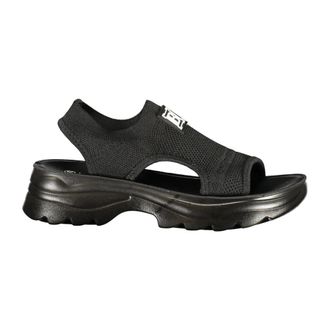 Laura Biagiotti Flat Sandals, female, Black, Size: 11 US Elastic Ankle Sandal