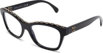 Chanel Glasses, female, Black, Size: 54 MM Butterfly Optical Frame