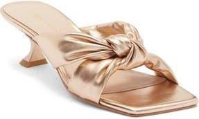 Stuart Weitzman Playa 50 Knot Kitten Heel Sandal in Gold at Nordstrom Rack, Size 10.5