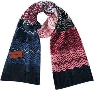 Missoni pink & blue zig-zag striped scarf