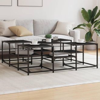 vidaXL Mesa De Centro Madera De Ingenier&iacute;a Negro 121x121x40 Cm Vidaxl