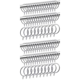 OEM 80 Anillas Met&aacute;licas Para Cortinas Y Barras, Anillas Colgantes Con Ojales Deslizantes, Di&aacute;metro Interior De 32 Mm (plateado)