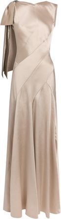 Maison Margiela Bow-appliqu&eacute;d Satin Gown - Cream - 42 (UK10 / S)