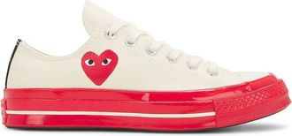 Comme Des Gar&ccedil;ons X Cdg Play Mens Off White Sneakers, Brand Size 9 ( US Size 10 )