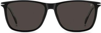 David Beckham 1219/S/US 57mm Polarized Rectangle Sunglasses in Black/grey Pz at Nordstrom