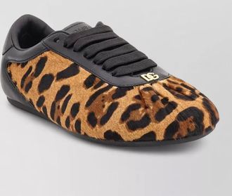 Dolce & Gabbana leather leopard low-top sneakers