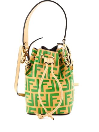 Fendi Mon Tresor Zucca Embossed Leather Mini bucket bag - Oranje