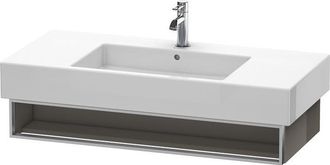 Duravit Duravit Vero Vanity 6014 De Pared, Con 1 Compartimento Abierto Incl. Toallero, 1000mm, Color (frente/cuerpo): Laca De Color Gris Franela De Alto Brill