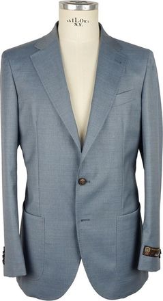 Emilio Romanelli Button Closure Blue Wool Blazer