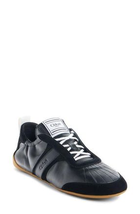 Chlo&eacute; Leather Kick Sneaker in Black at Nordstrom, Size 12Us