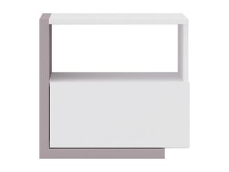 VENTE-UNIQUE.COM Mesa de noche napoli - 1 caj&oacute;n - blanco y topowordwrap{70}}