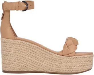 Calvin Klein Womens Calvin Klein Thea Wedged Sandals Light Natural Ankle Strap RHS6364