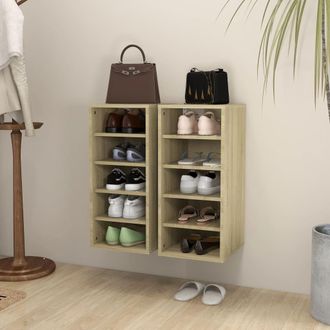 vidaXL Vidaxl - Muebles Zapateros 2 Uds Contrachapado Roble Sonoma 31,5x35x70cm