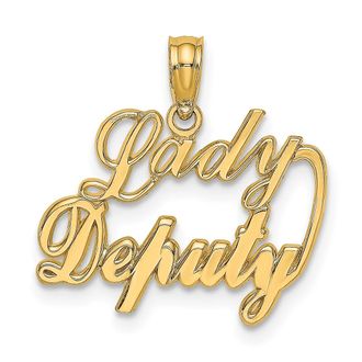 Diamond2Deal 14k Yellow Gold LADY DEPUTY Charm