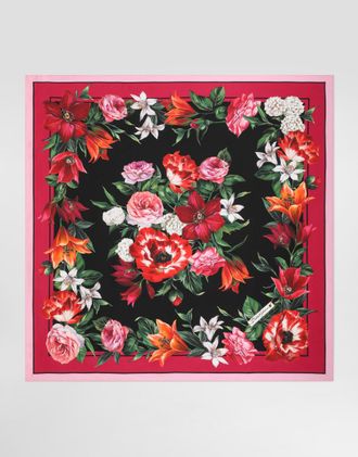 Dolce & Gabbana 90x90 Silk Twill Foulard - Woman Scarves And Silks Multicolor Onesize