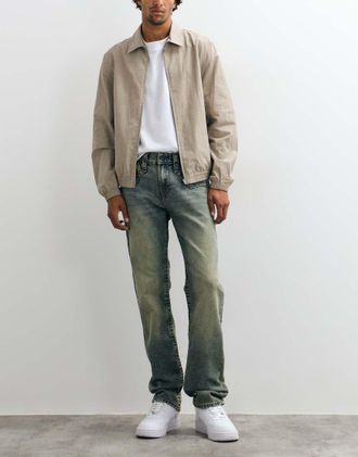 True Religion jeans Ricky a gamba dritta con tasche a patta Jimmy in lavaggio azzurro slavato-Blu