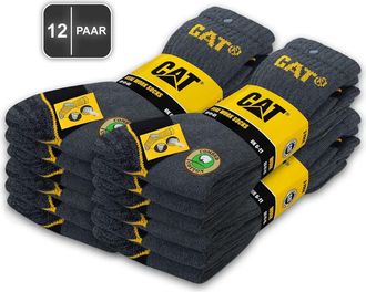 CAT Caterpillar 12 Pairs Real Work Socks Womens Mens Work Socks Business Socks Stockings Choice of Sizes 35-50, 12 pairs of grey, 46-50