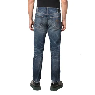 Palm Angels Distressed Straight-Leg Jeans - Blue