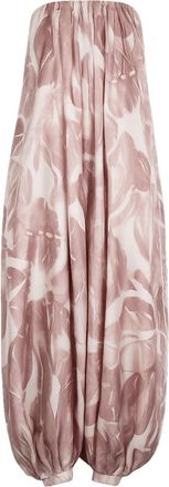 Alysi Silk Abstract Floral Loose Jumpsuit