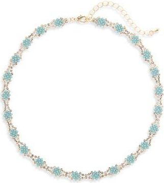 Tasha Crystal & Faux Turquoise Necklace in Turquoise/Crystal at Nordstrom Rack