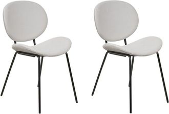 Beliani Beliani - Set di 2 sedie in velluto grigio chiaro con gambe nere e senza braccioli Luana