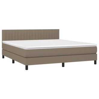 vidaXL Vidaxl - Giroletto A Molle Con Materasso Tortora 160x200 Cm In Tessuto