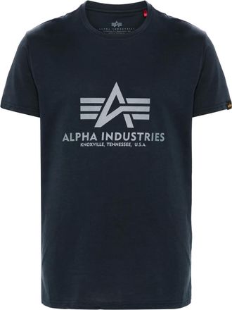 Alpha Industries logo-print cotton T-shirt - men - Cotton - S - Blue