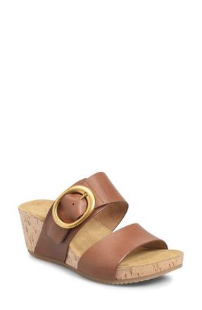 COMFORTIVA Elizabeth Platform Wedge Slide Sandal in Golden Brown at Nordstrom, Size 8.5
