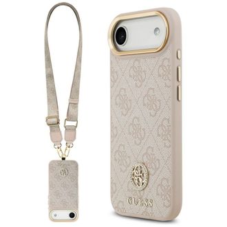 OEM Funda Guess 4g Strass Logo & Big Strap Metal Buttons Magsafe Para Iphone Air (rosa)