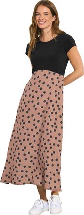 M&Co Womens 2 in 1 Spot Print Maxi Dress - Womens Black