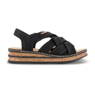 Rieker Schoenen, Dames, Zwart, 37 EU, Comfortabele Geweven Sandaal