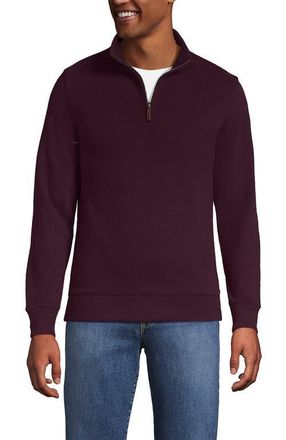 Lands End Bedford Rib Quarter Zip Sweater in Lush Burgundy Heather at Nordstrom, Size Xx-Large