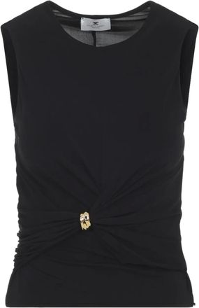 Elisabetta Franchi Top con ruches - Nero