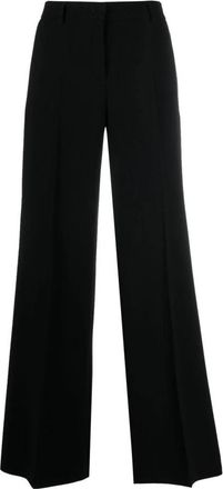 Alberto Biani High-Waisted Wide-Leg Broeken - Dames - Wijde Broeken - Zwart - XL - Leer - Broeken
