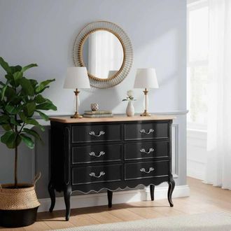 Wanderlust Deco C&oacute;moda de madera lacada envejecida de 9 cajones 120 x 51 x 84h cm