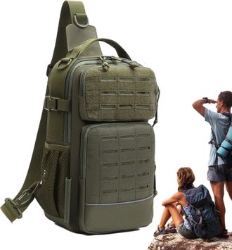 Generic Fly Fishing Sling Pack,with Water Bottle Holder Tackle Storage - Sling Tackle Bag,for Hiking Men Travel Camping Outdoor Gym Sports Adventure