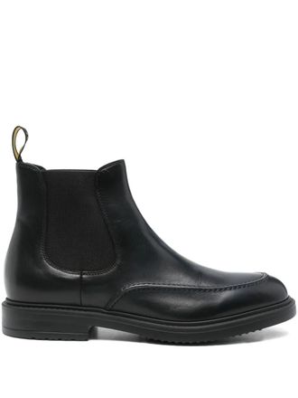 Doucal's panelled leather boots - Black