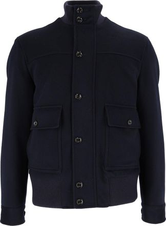 Lardini Blue Structured High Collar Jacket