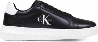 Calvin Klein Jeans Zwarte Leren Veterschoenen - Heren - Sneakers - Zwart - 46 EU - Leer - Schoenen
