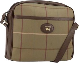 Burberry Pre-owned Cross Body Bags, female, Beige, Size: ONE SIZE Pre-owned Canvas Shoulder Bag