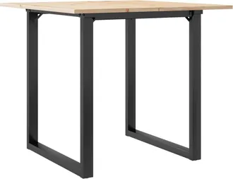vidaXL Vidaxl - Mesa De Comedor Marco O Madera Maciza Pino Y Acero 80x80x75 Cm