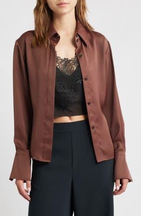Rag & Bone Button Front Camisole Blouse in Umber at Nordstrom Rack, Size X-Small