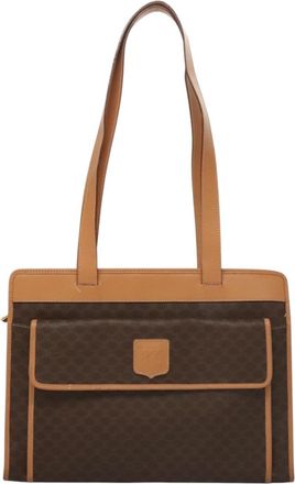 Celine Macadam Brown Canvas Shoulder Bag (Pre-Owned)