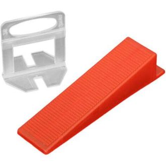 OEM Sistema De Nivelaci&oacute;n De Baldosas - Ancho De Junta De 2 Mm - 400 Leng&uuml;etas De Tracci&oacute;n - 100 Cu&ntilde;as Reutilizables - Para Baldosas De 3 A 12 Mm De Espes