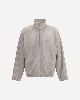 GCDS Pinstriped Track Jacket with all-over logo Male XL