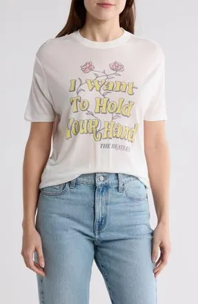 Junk Food I Want To Hold Your Hand Graphic T-Shirt in Vintage White at Nordstrom Rack, Size X-Small