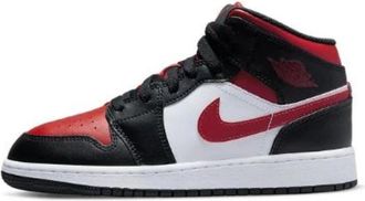 Nike Jordan Mid White Black Red Sneakers - Heren - Fitnessschoenen - Veelkleurig - 40 EU - Leer - Fitness